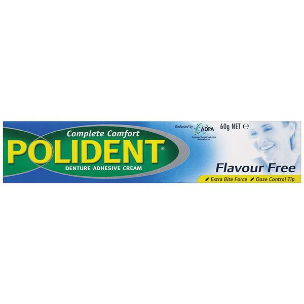 Polident Flavour Free Adhesive Cream 60g