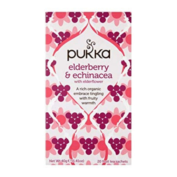 Pukka Elderberry & Echinacea With Elderflower Tea Bags 20 Pack