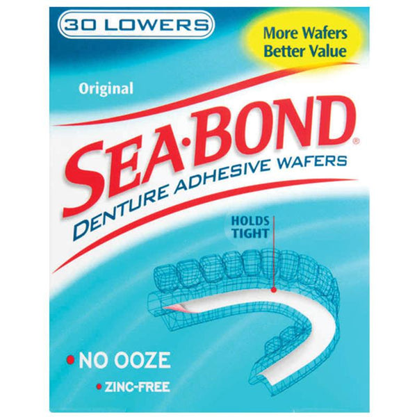 Sea Bond Denture Adhesive Wafers Original Lowers 30