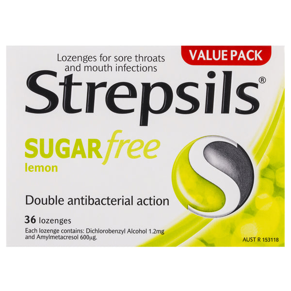 Strepsils Sugar Free Lemon Lozenges 36