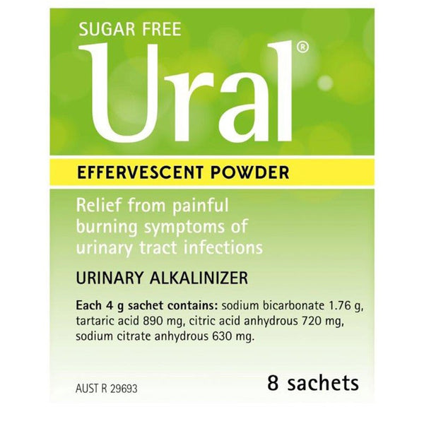 Ural Effervescent Powder Sachets Purse Pack 8 x 4g