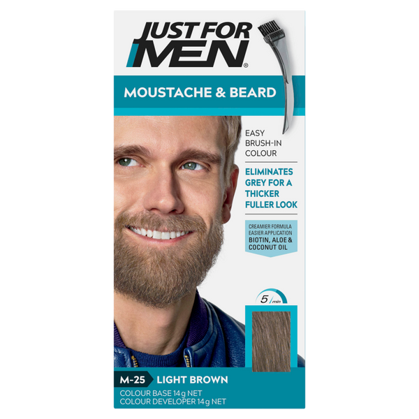 Just For Men Moustache & Beard Brush-In Colour Gel Light Brown