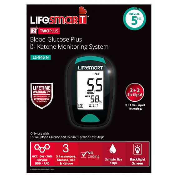 LifeSmart Smart Blood Glucose Plus B Ketone Monitoring System