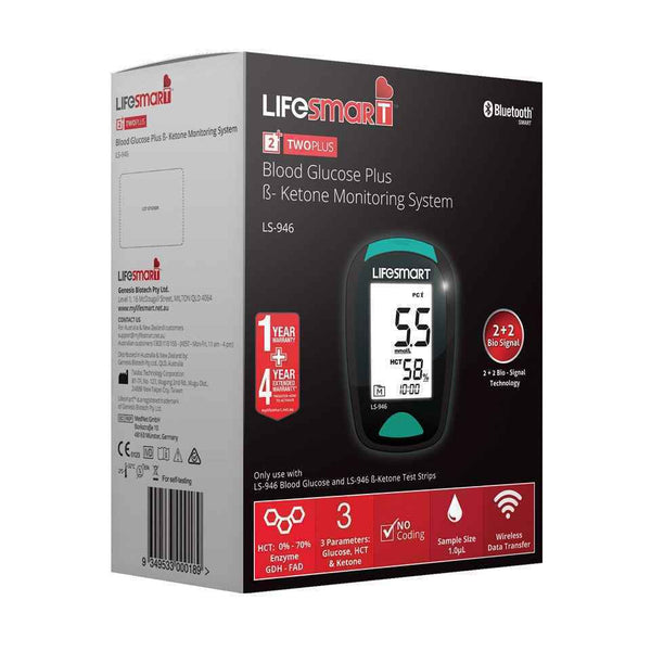LifeSmart 2TwoPlus Blood Glucose & Ketone Meter Bluetooth (LS-946)