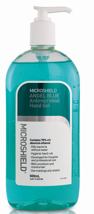 Microshield Angel Blue Antimicrobial Hand Gel 500ml